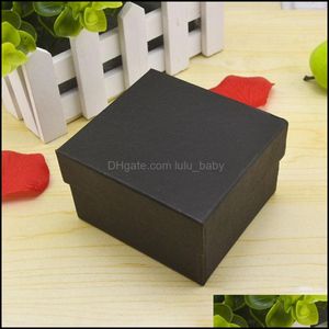 Uhrenboxen Hüllen Mode Uhrenboxen Schwarz Rot Papier Quadratische Uhrenetui mit Kissen Schmuck Display Aufbewahrungsbox Drop Delivery AC Dhrbv