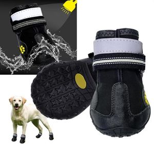 Sapatos de cachorro refletidos meias de inverno botas de cachorro cal￧ados use chove n￣o -lip anti skid wearsistant shoes para c￣es m￩dios grandes 2