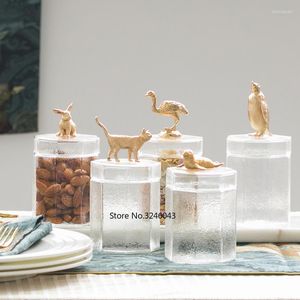 Storage Bottles Creative Decorative Glass Jar Food Household Tea Coffee Table Decoration Containers