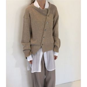 Cardigan for Women Sweater غير النظامية المائلة المائلة المائلة ذات الصدر الربيع رمادي أزياء غير رسمية جديدة 2023