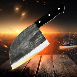 Chef Knife Full Tang Sharp High Carbon Steel Slaughter Meat Cleaver Slice Butcher Chopping Vegetables Knife Handmade Forged Kitchen Kni294u