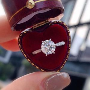 Cluster Rings Uilz Classic Austrian Cubic Zirconia Engagement Wedding Finger For Women Silver Plated Crystal Brand Jewelry