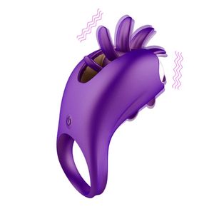 Rotation Oral Tongue Licking Penis Vibrating Ring G-spot Massage Vagina Clitoris Stimulate Vibrator Sex Toys for Couples2382