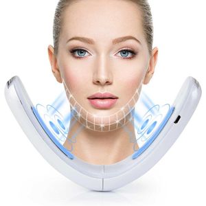 Cinta v-line cinturón de elevación de la cara azul rojo led terapia pone masaje galvánico dispositivo de elevación RF EMS Slimming Skincare 2108062488