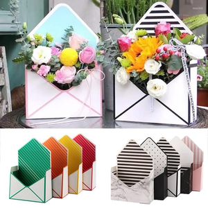 Gift Wrap 1Pcs Envelope Flower Boxes Florist Bouquet Box Handheld Folding Floral Paper Holder Wedding Party Favors