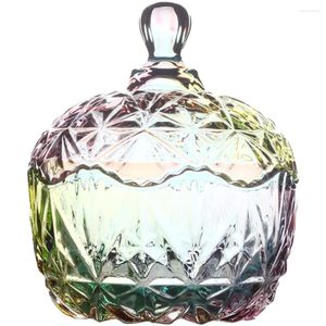 Storage Bottles Candy Glass Bowl Dish Covered Jar Serving Fruit Holder Wedding Jars Containercrystal Decorative Lids Bowlssnack