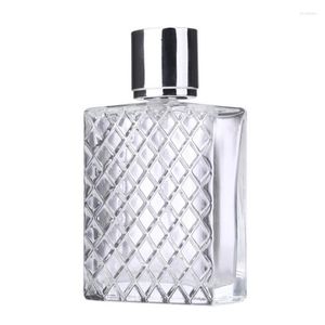 Storage Bottles 100ml Perfume Spray Square Bottle Empty Travel Portable Pump Cosmetic Containers Refillable Glass