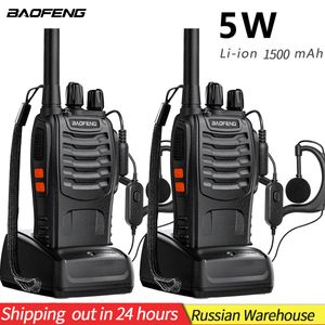 Walkie Talkie 2 PCS Baofeng BF-888S 5W 양방향 라디오 휴대용 라디오 UHF 400-470MHz 16CH COMUNICADOR 송신기 트랜시버 221119