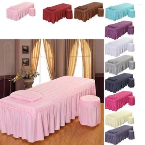 Set de mesa de masaje de estuches de almohada: la cubierta de la cama facial suave incluye sábanas planas y ajustadas con cuna facial