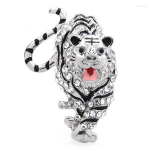 Brooches Wuli&baby Big Rhinestone Tiger For Women Unisex 2-color Enamel 2022 The Year Of Brooch Pin Gifts