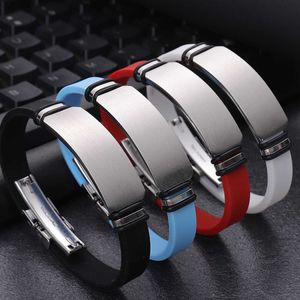 Stainless Steel Silicone Bracelet Customized Can Be Engraved