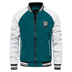 Herrjackor dragkedja hösten vinter casual baseball coat varsity mode ytterkläder män 4 färg ingen huva streetwear grossist