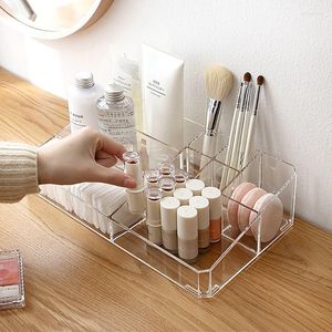 Förvaringslådor Makeup Organizer Office Box Cosmetic Plastic Desk Badrumsfall