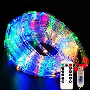 カラフルなロープライトLED STRING LIGHT USB POWERED 40ft120LEDS防水クリスマスライト8モード