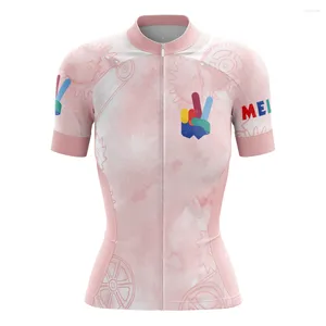 Racing Jackets HIRBGOD Outdoor Women's Cycling Jersey Breathable Waist Design Road Race Top Quick-Drying Short Sleeves TYZ582-01