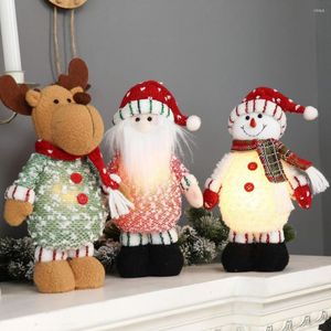 Decoraciones navideñas Inflatables Set Snowman con luces giratorias y decoración brillante de Santa Claus para interiores