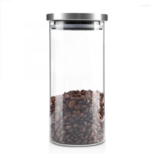 収納ボトル1000mlティーコーヒーシュガージャー透明なガラスとふたボトルコンテナホームキッチン組織