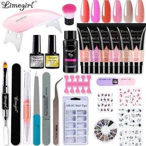 Nagelgel nagel gel limegirl poly kit lamp Pools set All for Manicure Nails Art Glitter Extensions Tool Professional303b