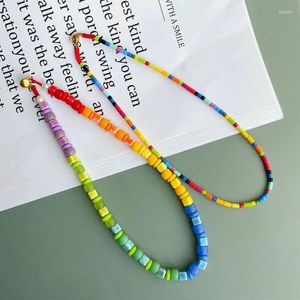 Chains 5pcs/lot Stained Ceramics/Glazed Glass Bead Necklace Colorful Boho Summer Seaside Jewelry Wholesale