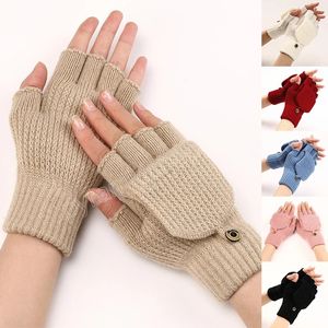 Шерстяные вязаные перчатки без пальцев Зима теплые мужчины Женщины выставлены за рукавов на открытые ручные запястье теплые перчатки для женщин