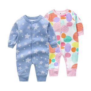 Jumpsuits Born Baby Romper Spring And Autumn Girl Boy Cartoon Print Cute One-piece Long-sleeved Jumpsuit Toddler Clothes327w