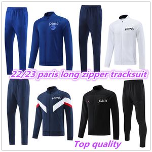 2022 2023 Parijs Tracksuit voor volwassenen Long Zipper Jacket Survetement 23 23 PSGS Chandal Futbol Mbappe Football Jackets voetbal trainingspak Man Set
