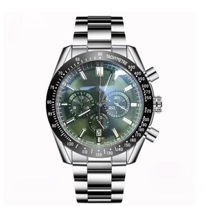 新しいF1メンズウォッチグリーンダイヤルマン腕時計レザークォーツVKフィットネスウォッチスポーツ男性時計クロノグラフジャパンムーブメント