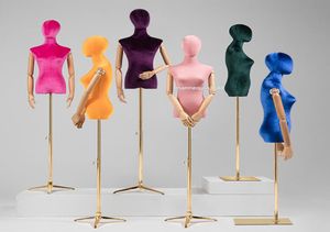 Mannesequins de veludo de tecido de tecido meio moda formul￡rio de torso ajust￡vel Maniquies Maniquies Mannequin para roupas Disp6854056