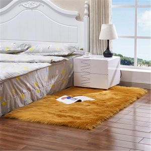 Dywany Wysokiej klasy biały pluszowy dywan gruba owcza skóra sypialnia koca wykuszowa poduszka do łóżka matowy dywan antypoślizgowy