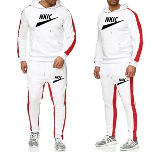 Tute invernali di marca Set da uomo Pullover a maniche lunghe Pantaloni da jogging Set da 2 pezzi Tute da corsa Fitness Sportswer Marchio maschile Stampa LOGO