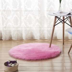 Carpets High Quality Round Carpet White Plush Blanket Thick Sheepskin Children Bedroom Mat Bay Window Cushion Yoga Ru'g