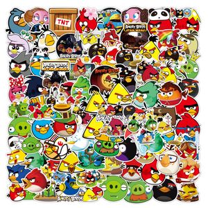 50Pcs cartoon movie red birds sticker chuck Angry Graffiti Kids Toy Skateboard car Motorcycle Bicycle Sticker Decals Wholesale