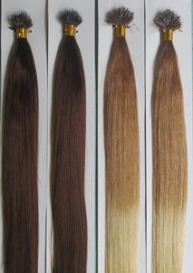 Grad 9A100 Human Hair Nano Ring Straight Hair Extension 1Gstrand100slot 7Colors for Choice DHL5895206