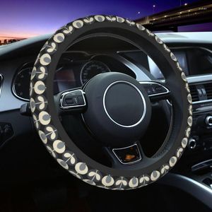 Steering Wheel Covers Kawaii Orla Kiely Scandinavian Flowers Cover For Women Anti-slip Floral Protector Fit 14.5-15 Inch