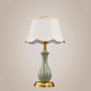 Table Lamps Modern LED Lamp Ceramic Living Room Copper Decor Lights Desk Study Bedroom Bedside Kitchen Fixtures