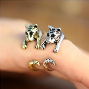 New Punk Style Adjustable Baby Tiger Ring 3D Animal Rings Antique Silver Bronze Punk Style For Special Gift236e