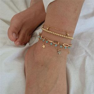 Cavigliere Bohemian Multistrato Perline Color Oro Per Donna Bracciale Alla Caviglia Sulla Gamba Stella Farfalla Cavigliera Boho Cavigliera Piede Gioielli