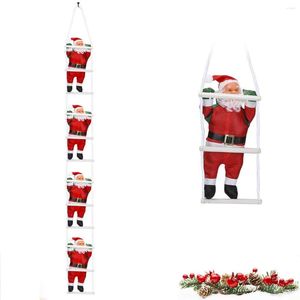 Juldekorationer Santa Claus Climbing Rope Ladder Decoration Toy Pendant Doll Häng Hemträd inomhus utomhus vägg 20 cm