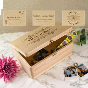Party Supplies Personalised Wooden Keepsake Box Engraved Custom Memory Wedding Baby Gift Treasure Po Chest-8
