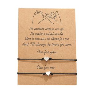 Bracciale d'amore creativo semplice a forma di cuore intrecciata Bracciale coppia di carte di benedizione