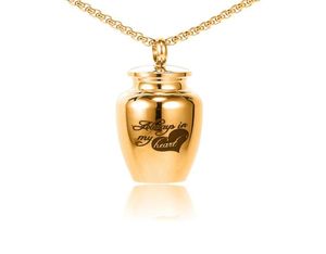 Charms 1 Stainless Steel Cremation Ash Urn Pendants Can Open Bottle Gold Plated Heart With Word For Women GIfts Jewelry DIY2185316