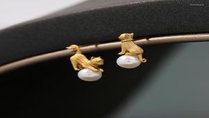 Stud Earrings Pearl Cat For Women Dainty Animal Elegant Cute Kawaii Jewelry Teenage Girls Kids6550897
