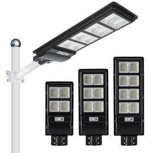 LED Solar Street Lamp Light Pir Sensor 80W 120W 160W Vattent￤t IP65 V￤gg utomhus tr￤dg￥rdslandskapss￤kerhet