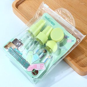 Storage Bottles 5pcs/set Travel Dispenser Kit Portable Refillable Press Spray Bottle Foaming Shampoo Lotion Skin Care Dispense Tool