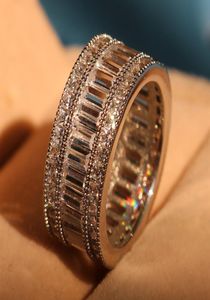 Princess Cut White Topaz Diamonique Simulated Diamond kt White Gold Filled Engagement Wedding Band Ring Size