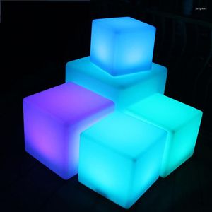 Garden LED Cube Light Lawn Lamps Outdoor Luminous Square Floor Lamp Indoor Bedroom Lighting Party Bar Swimming Pool Decoration