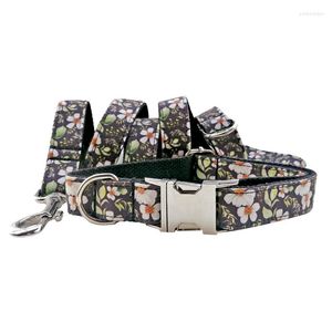 Dog Collars Classic Suit National Style Nylon Tryckt krage koppel 37-55 cm justerbar hållbar anti-bett tjockare husdjur för hundar