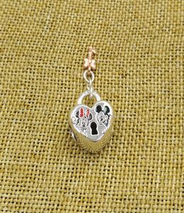 925 Jóias de prata esterlina Pandora charme Disny miky mini mouse cadeado de peças de pulseiras com logotipo ale