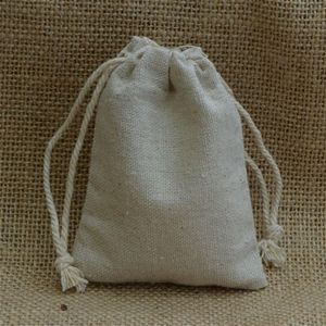 Bolsas de cordón de lino vintage sack 8x10cm 3x4inch makuep joyería para regalos de regalos de regalo243q
