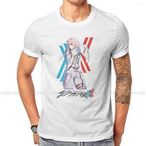 Men's T -skjortor Pilotdr￤kt Casual Tshirt ￤lskling i Franxx Zero Two Cartoon Style Topps bekv￤m skjorta manlig tee unik presentid￩